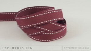 Scarlet Jewel 5/8" Saddle Stitch Ribbon (5 yards)