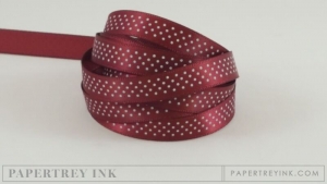 Scarlet Jewel 3/8" Bitty Dot Satin Ribbon (5 yards)