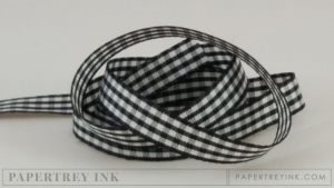 True Black 3/8" Gingham Ribbon (5 yards)