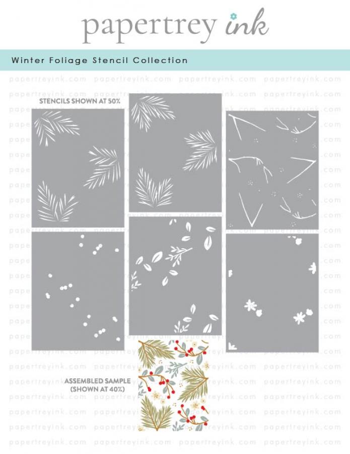 Winter Foliage Stencil Collection (set of 6)