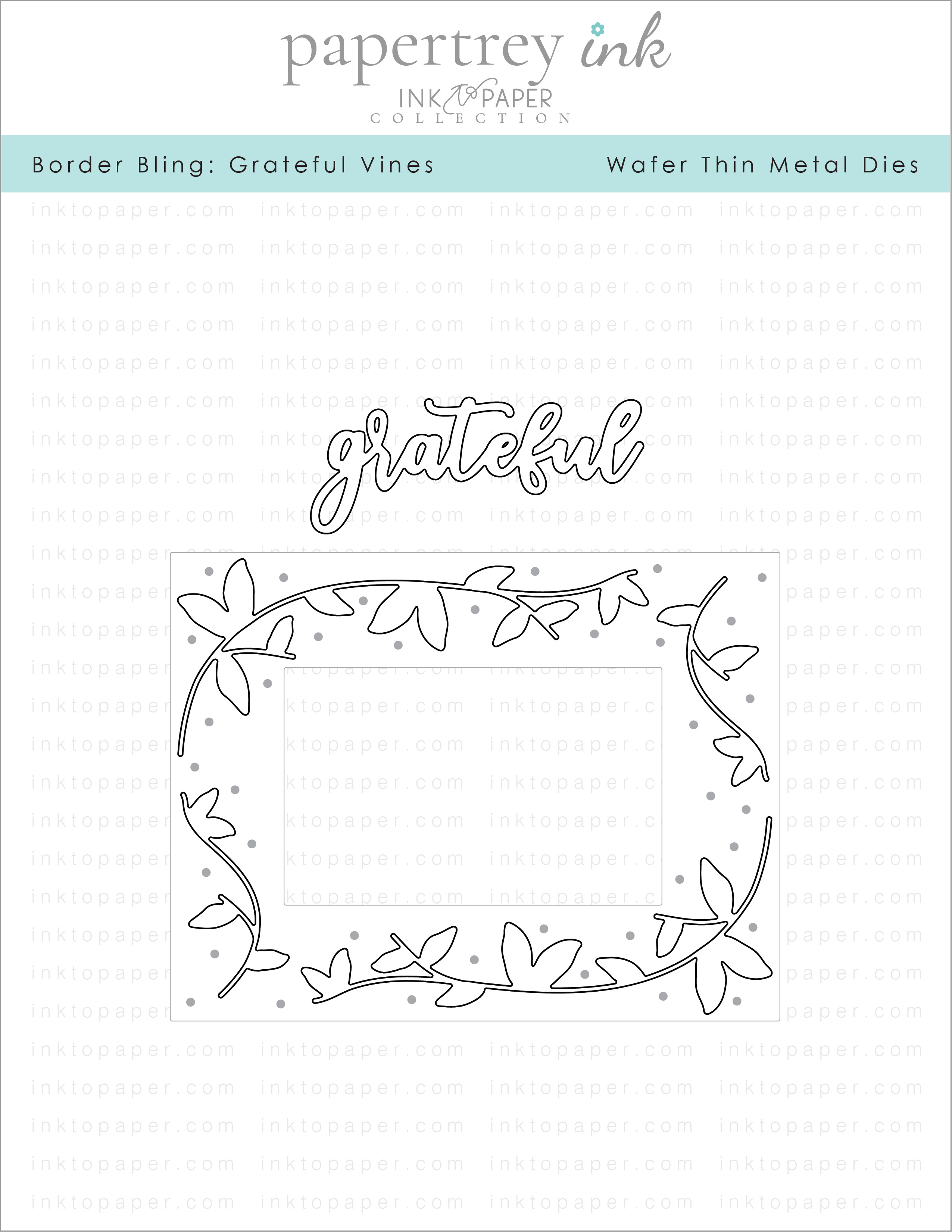 Border Bling: Grateful Vines Die: Papertrey Ink