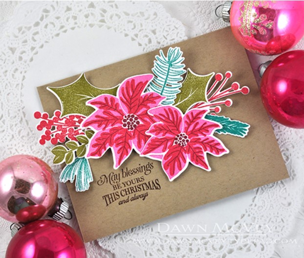 Painted Poinsettias Stamp Set + Die Bundle: Papertrey Ink