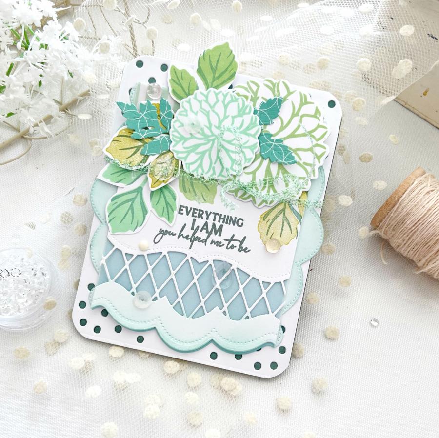 Dahlias Stamp Set + Stencil: Papertrey Ink