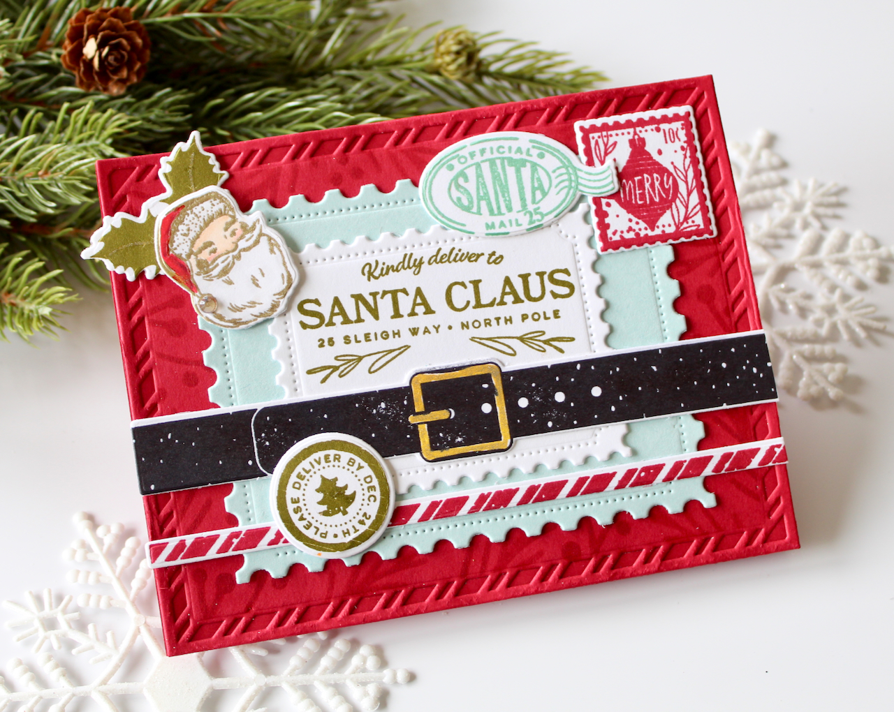 North Pole Mail: Candy Cane Frame Post Card Die