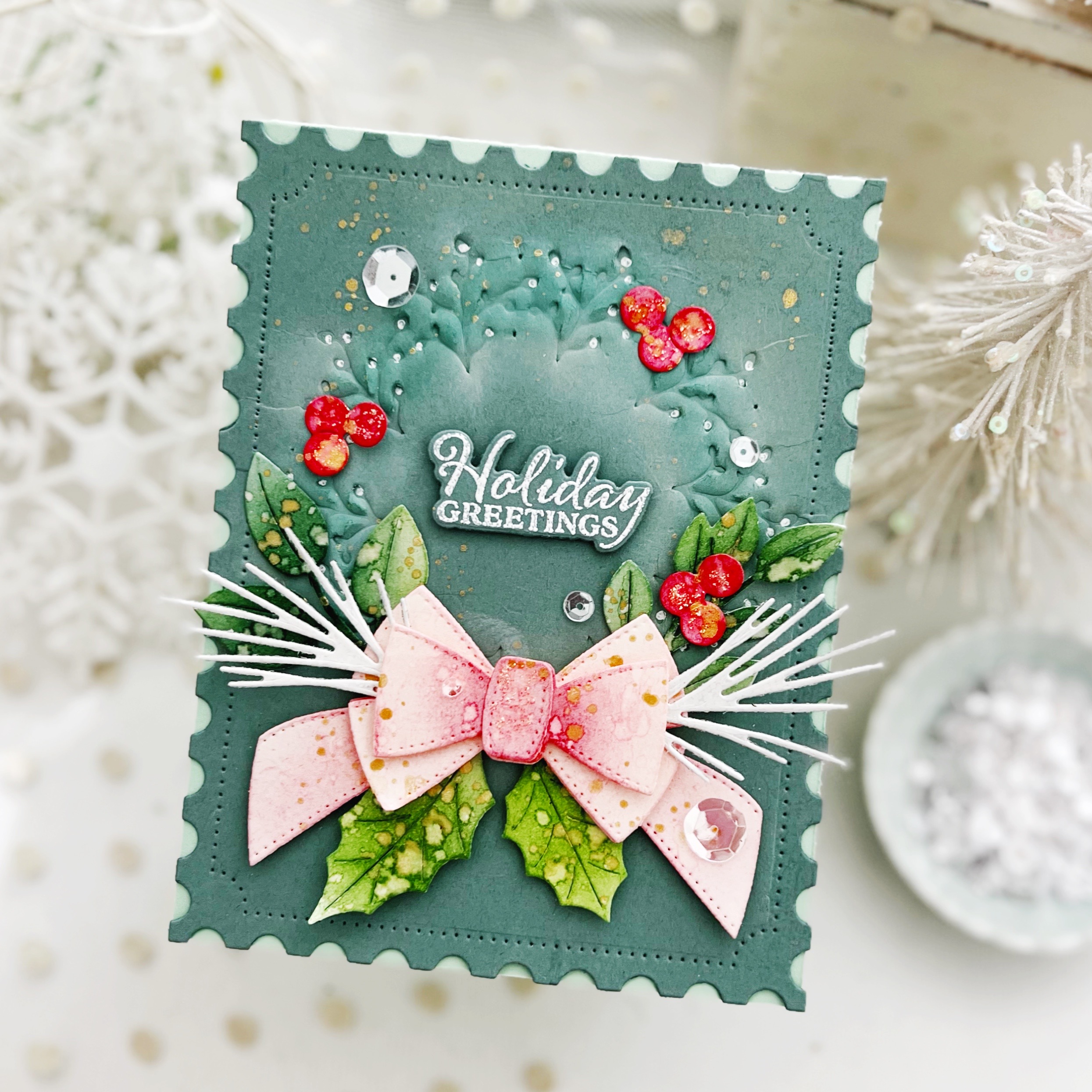 Christmas Laurel Hot Foil Plate